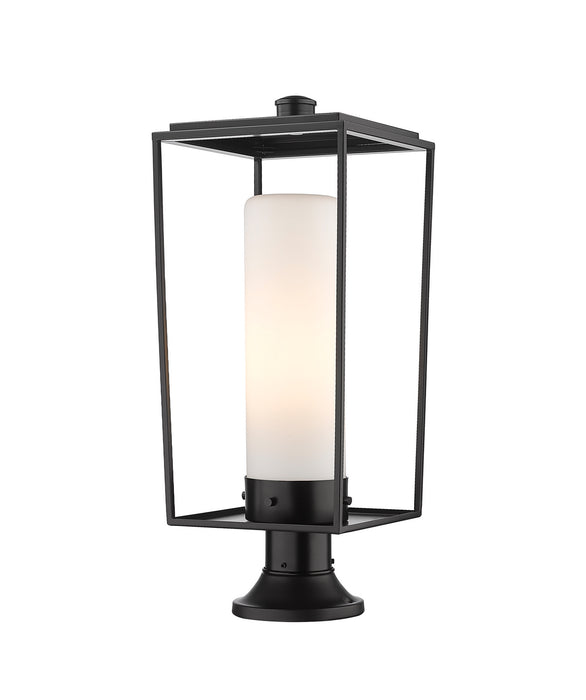 Z-Lite 595PHBR-553PM-BK One Light Outdoor Pier Mounted Fixture, Black