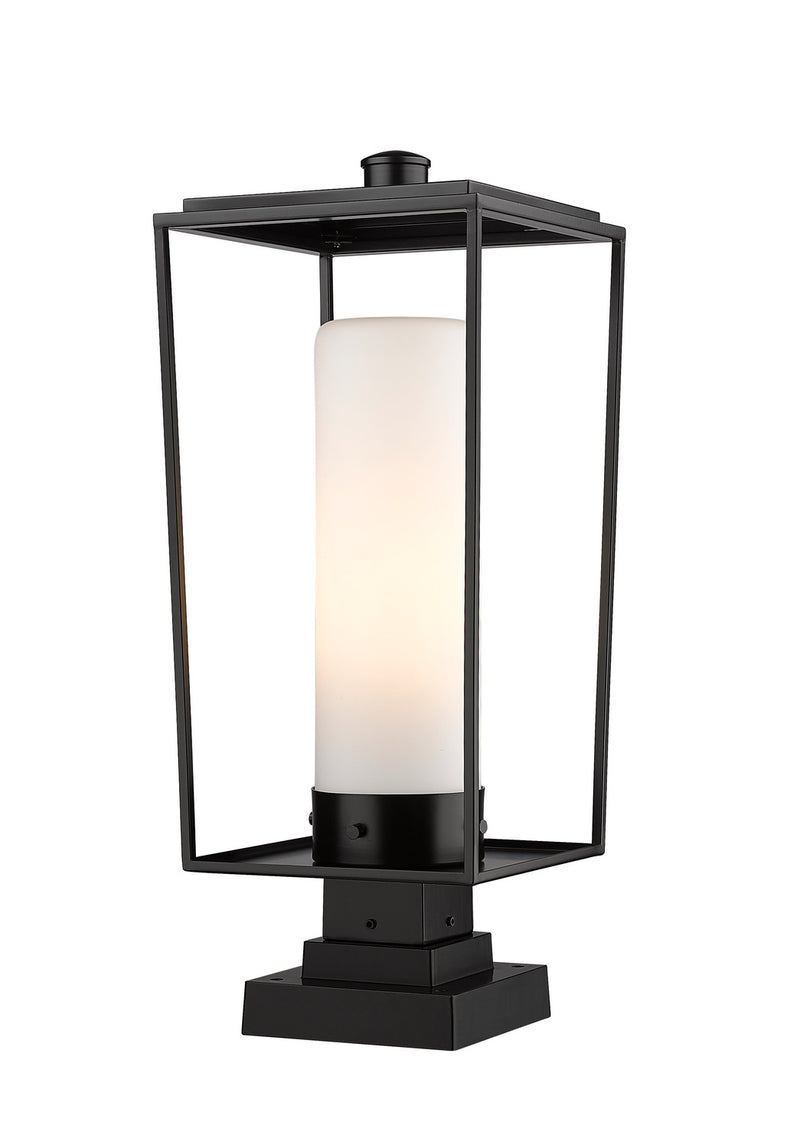 Z-Lite 595PHBS-SQPM-BK One Light Outdoor Pier Mounted Fixture, Black