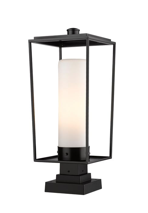 Z-Lite 595PHBS-SQPM-BK One Light Outdoor Pier Mounted Fixture, Black