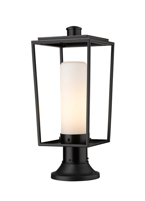 Z-Lite 595PHMR-553PM-BK One Light Outdoor Pier Mounted Fixture, Black