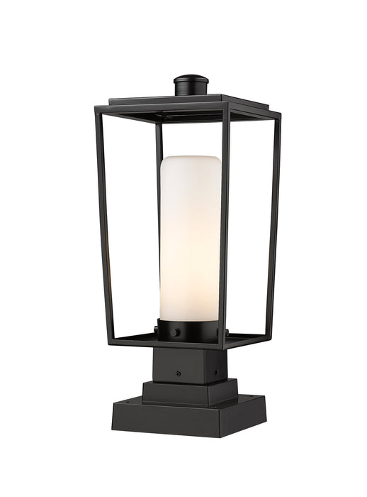 Z-Lite 595PHMS-SQPM-BK One Light Outdoor Pier Mounted Fixture, Black
