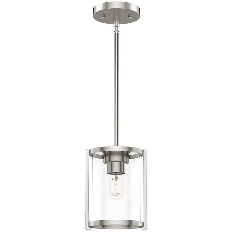 Hunter 19119 One Light Pendant, Brushed Nickel