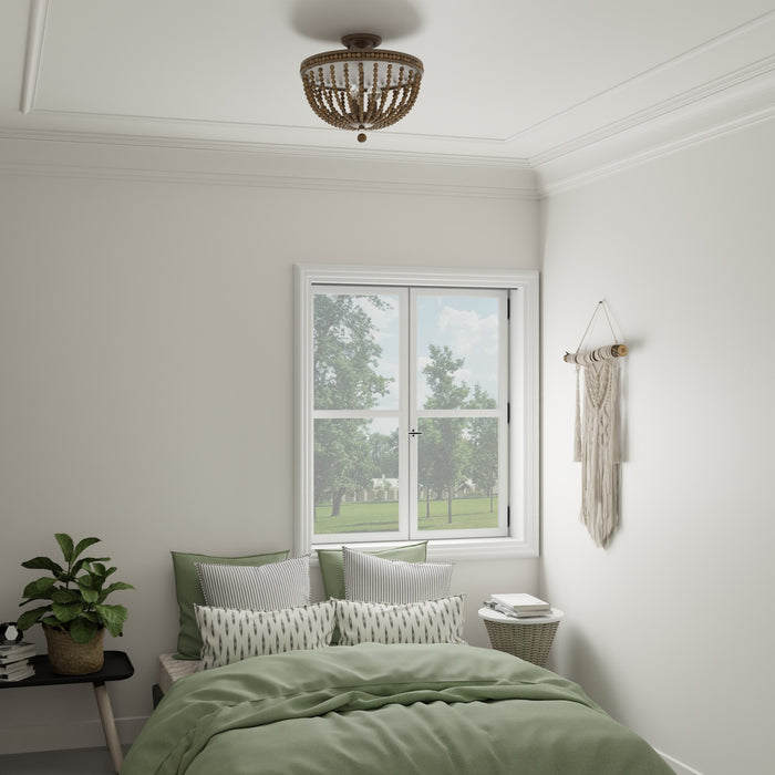 Capital Lighting 9A122A Three Light Semi-Flush Mount, Tobacco