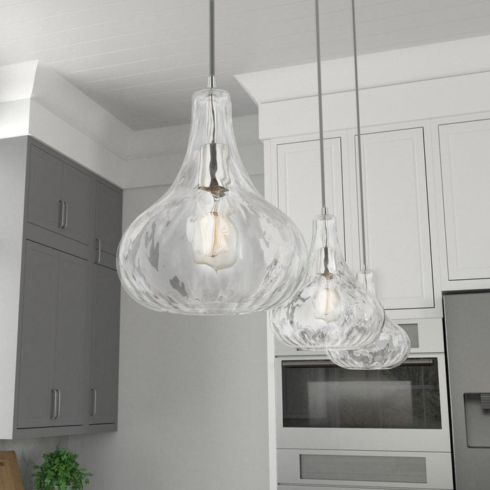Capital Lighting 9B239A One Light Pendant, Polished Nickel