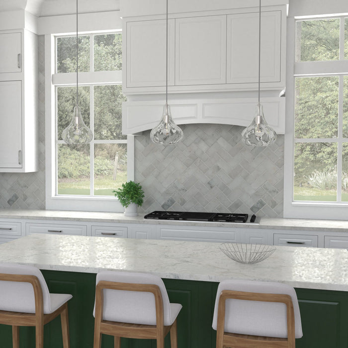 Capital Lighting 9B239A One Light Pendant, Polished Nickel