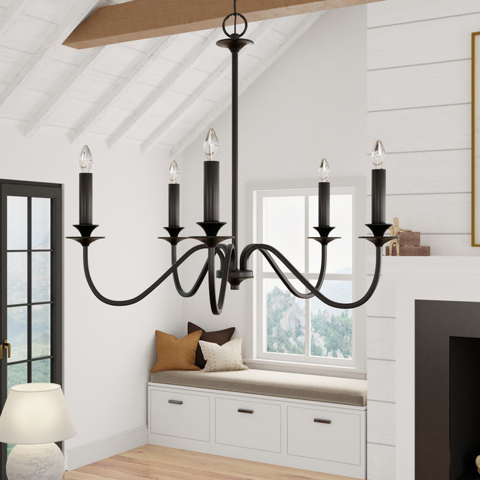 Capital Lighting 9F375A Five Light Chandelier, Matte Black