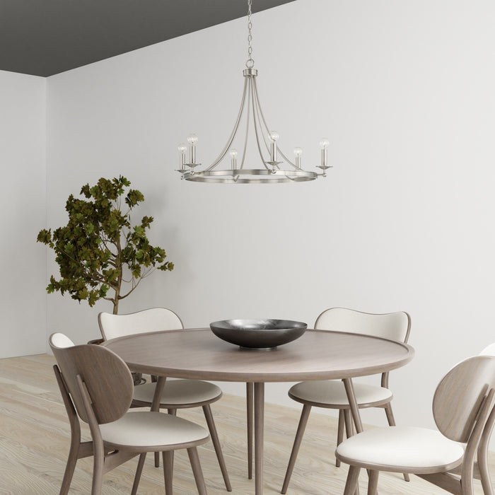 Capital Lighting AA1005BN Six Light Chandelier, Brushed Nickel