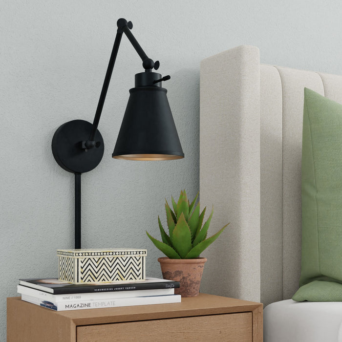 Capital Lighting AA1011MB One Light Wall Sconce, Matte Black
