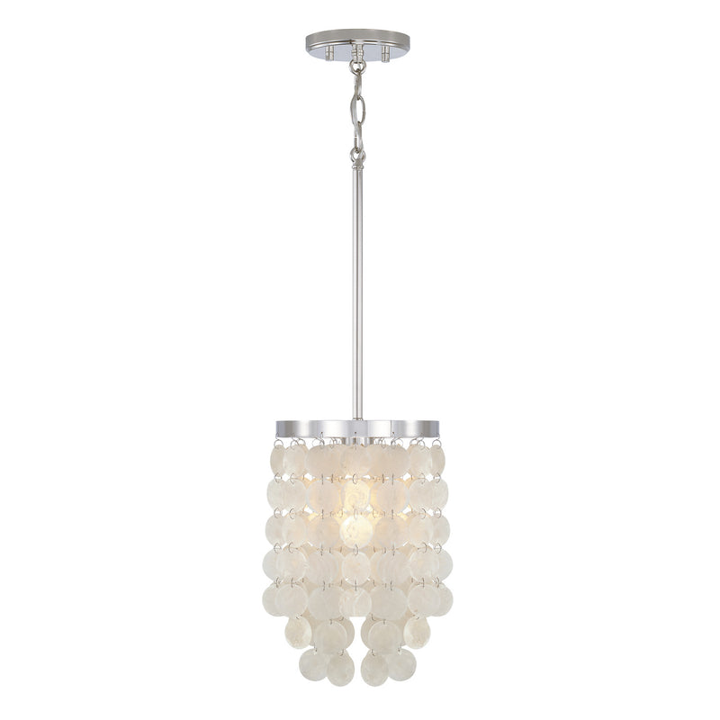 Capital Lighting AA1012PN One Light Pendant, Polished Nickel