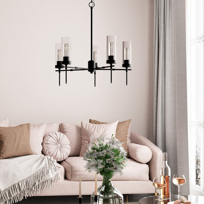 Capital Lighting AA1017MB Five Light Chandelier, Matte Black