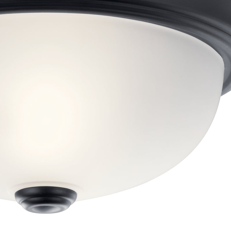 Kichler 8111BK Two Light Flush Mount, Black