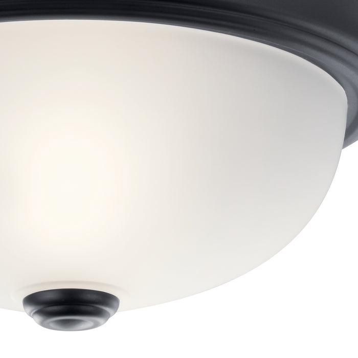 Kichler 8111BK Two Light Flush Mount, Black