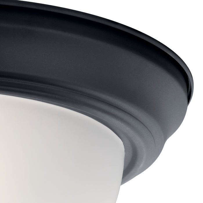 Kichler 8111BK Two Light Flush Mount, Black