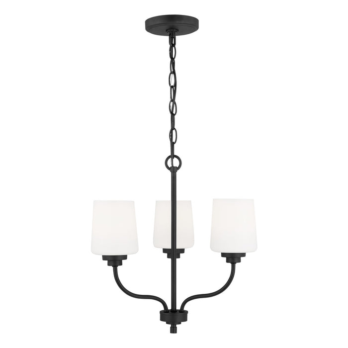 Generation Lighting 3102803-112 Three Light Chandelier, Midnight Black