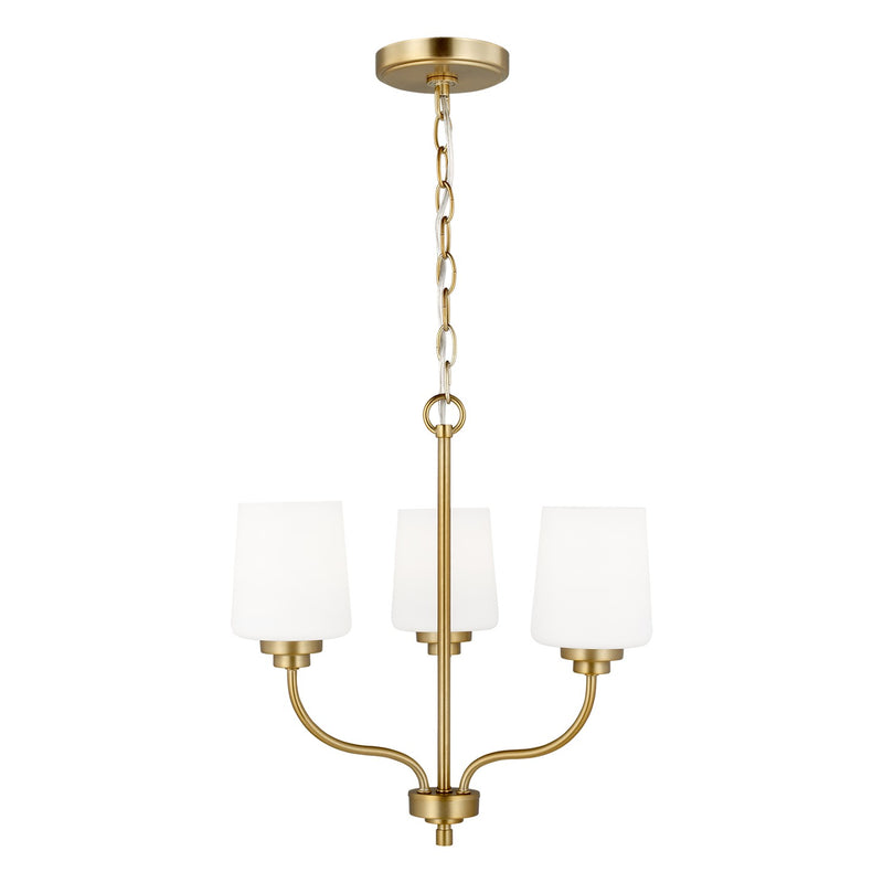 Generation Lighting 3102803-848 Three Light Chandelier, Satin Brass