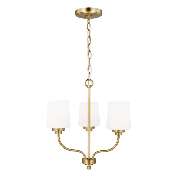 Generation Lighting 3102803-848 Three Light Chandelier, Satin Brass