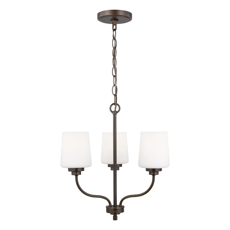 Generation Lighting 3102803EN3-710 Three Light Chandelier, Bronze