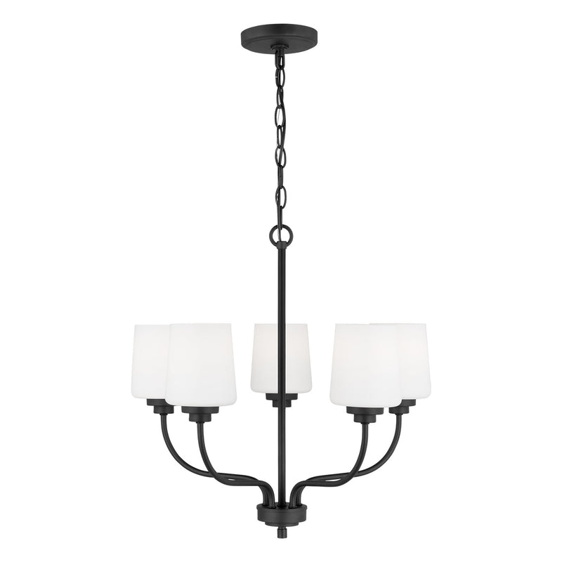 Generation Lighting 3102805EN3-112 Five Light Chandelier, Midnight Black