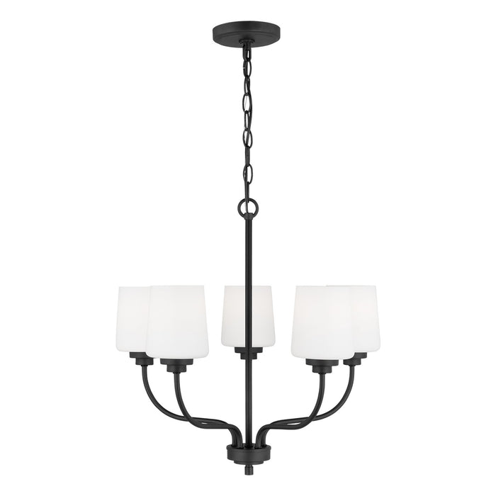 Generation Lighting 3102805EN3-112 Five Light Chandelier, Midnight Black