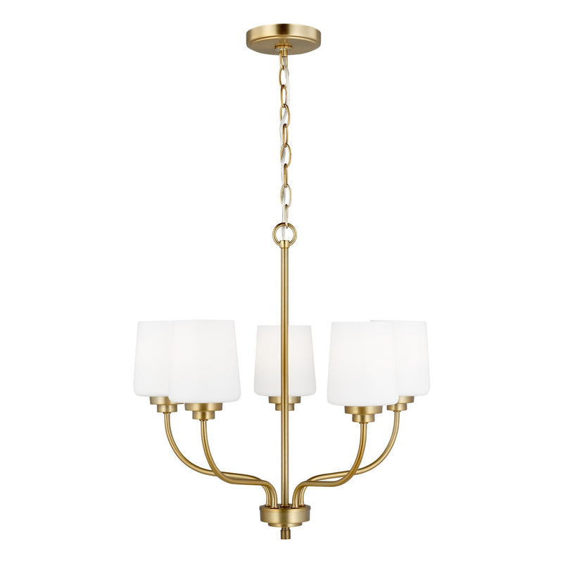 Generation Lighting 3102805EN3-848 Five Light Chandelier, Satin Brass
