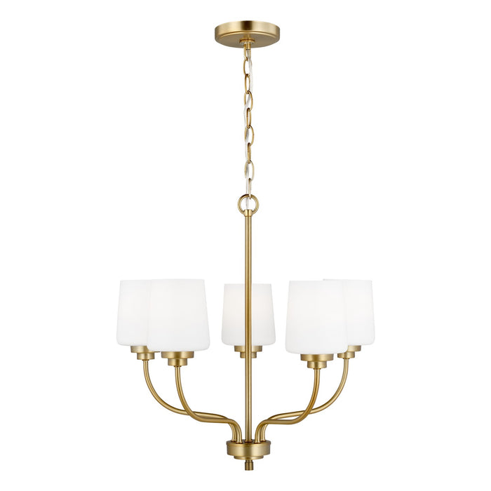 Generation Lighting 3102805EN3-848 Five Light Chandelier, Satin Brass