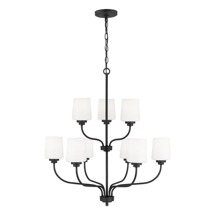 Generation Lighting 3102809EN3-112 Nine Light Chandelier, Midnight Black
