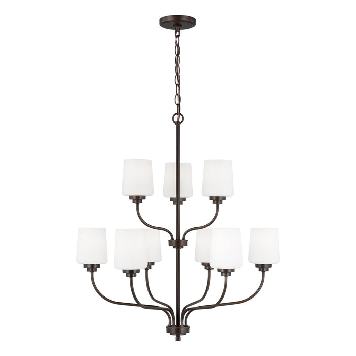 Generation Lighting 3102809EN3-710 Nine Light Chandelier, Bronze