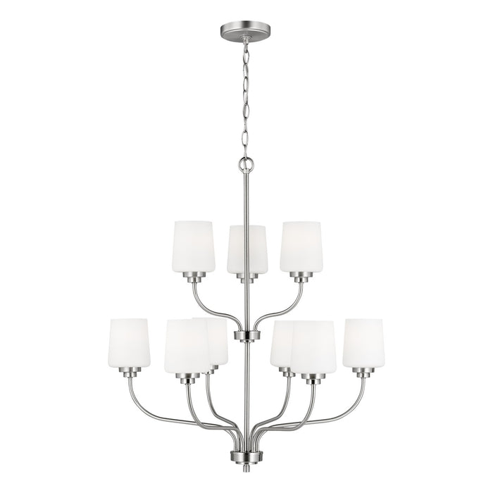 Generation Lighting 3102809EN3-962 Nine Light Chandelier, Brushed Nickel