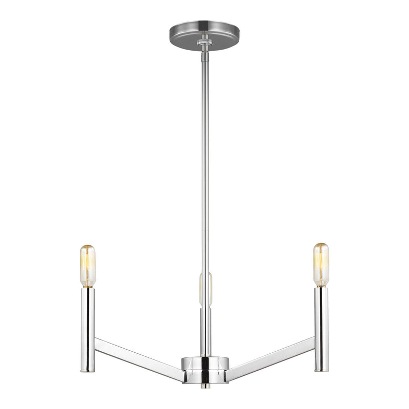 Visual Comfort Studio 3124303EN-05 Three Light Chandelier, Chrome