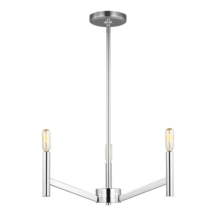 Visual Comfort Studio 3124303EN-05 Three Light Chandelier, Chrome