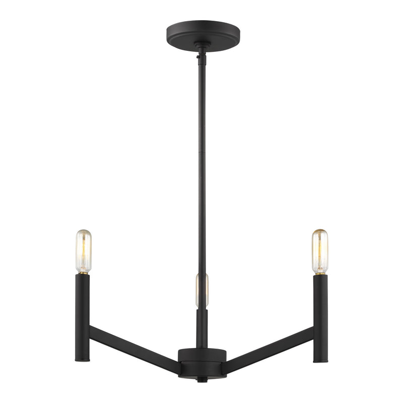 Visual Comfort Studio 3124303EN-112 Three Light Chandelier, Midnight Black