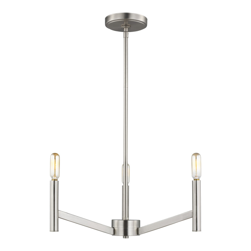 Visual Comfort Studio 3124303EN-962 Three Light Chandelier, Brushed Nickel