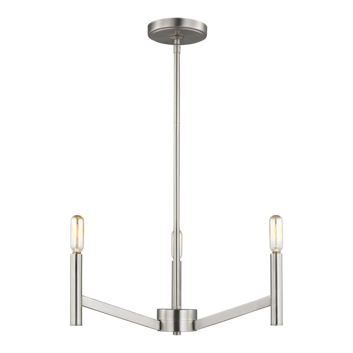 Visual Comfort Studio 3124303EN-962 Three Light Chandelier, Brushed Nickel