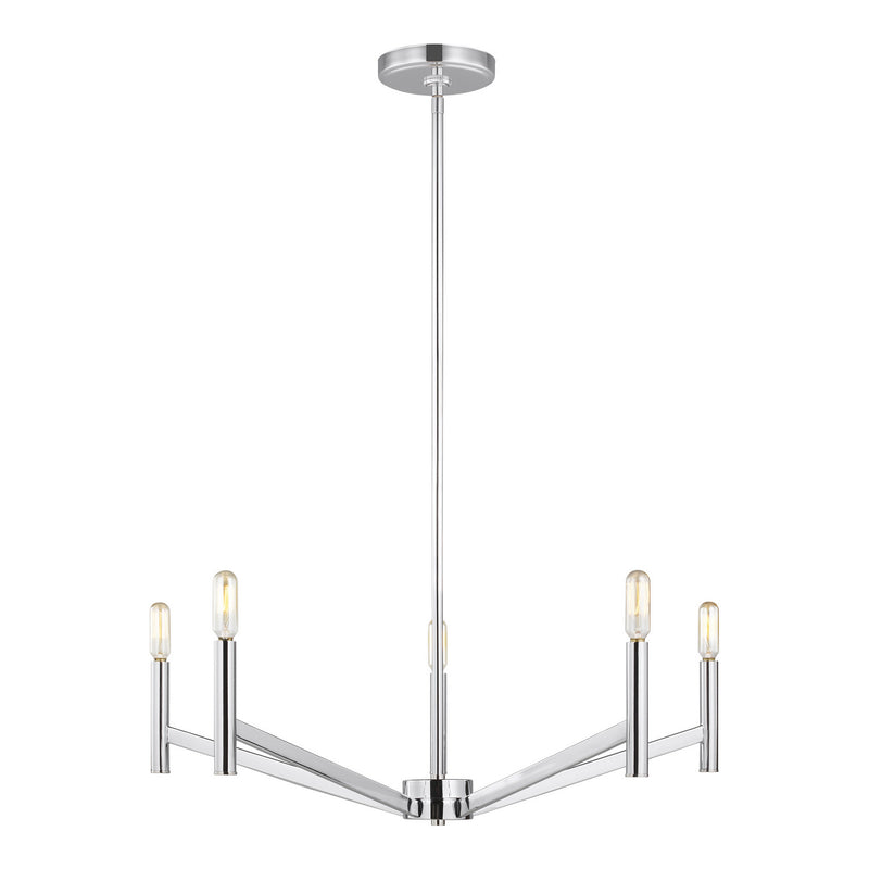 Visual Comfort Studio 3124305-05 Five Light Chandelier, Chrome