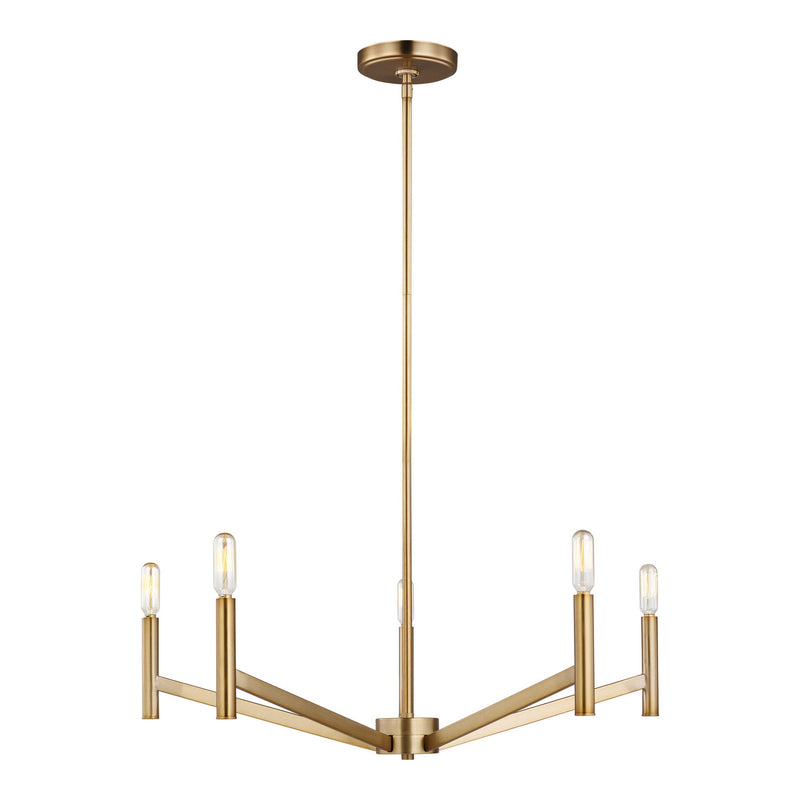 Visual Comfort Studio 3124305-848 Five Light Chandelier, Satin Brass