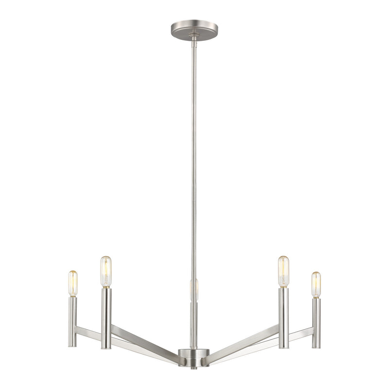 Visual Comfort Studio 3124305-962 Five Light Chandelier, Brushed Nickel