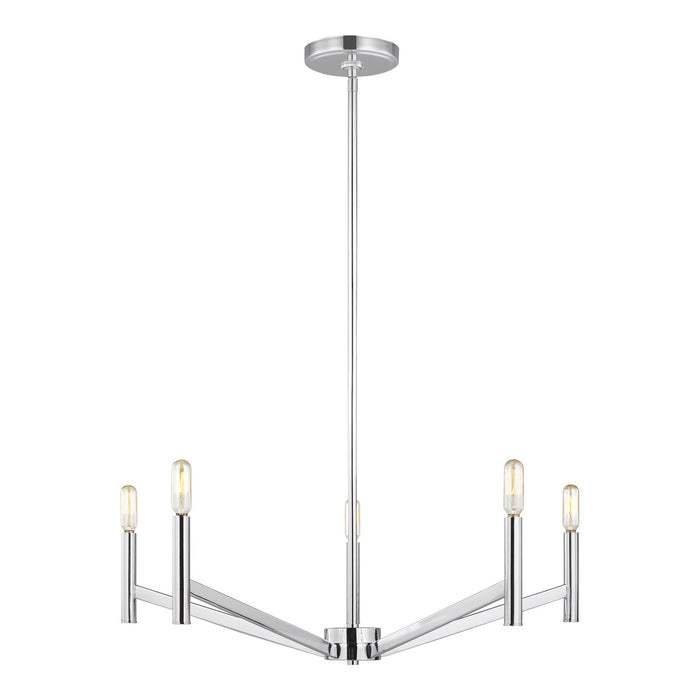 Visual Comfort Studio 3124305EN-05 Five Light Chandelier, Chrome