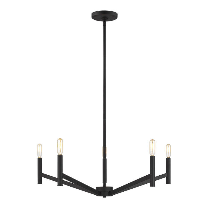 Visual Comfort Studio 3124305EN-112 Five Light Chandelier, Midnight Black