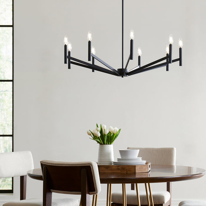 Visual Comfort Studio 3124309-112 Nine Light Chandelier, Midnight Black