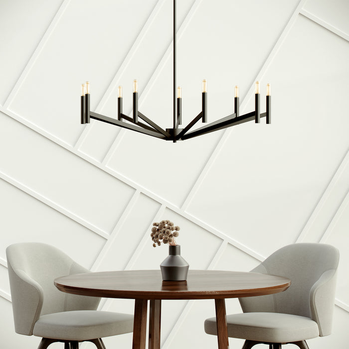 Visual Comfort Studio 3124309-112 Nine Light Chandelier, Midnight Black