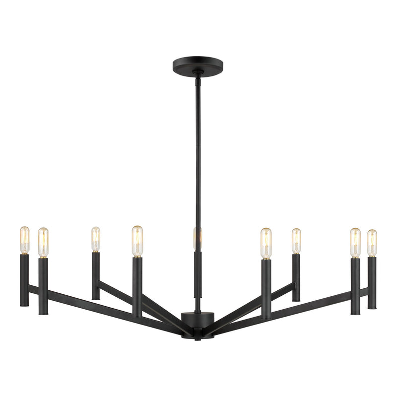 Visual Comfort Studio 3124309-112 Nine Light Chandelier, Midnight Black