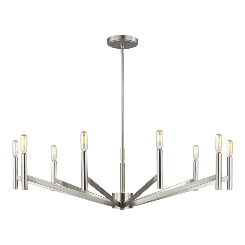 Visual Comfort Studio 3124309-962 Nine Light Chandelier, Brushed Nickel