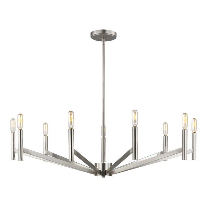 Visual Comfort Studio 3124309-962 Nine Light Chandelier, Brushed Nickel