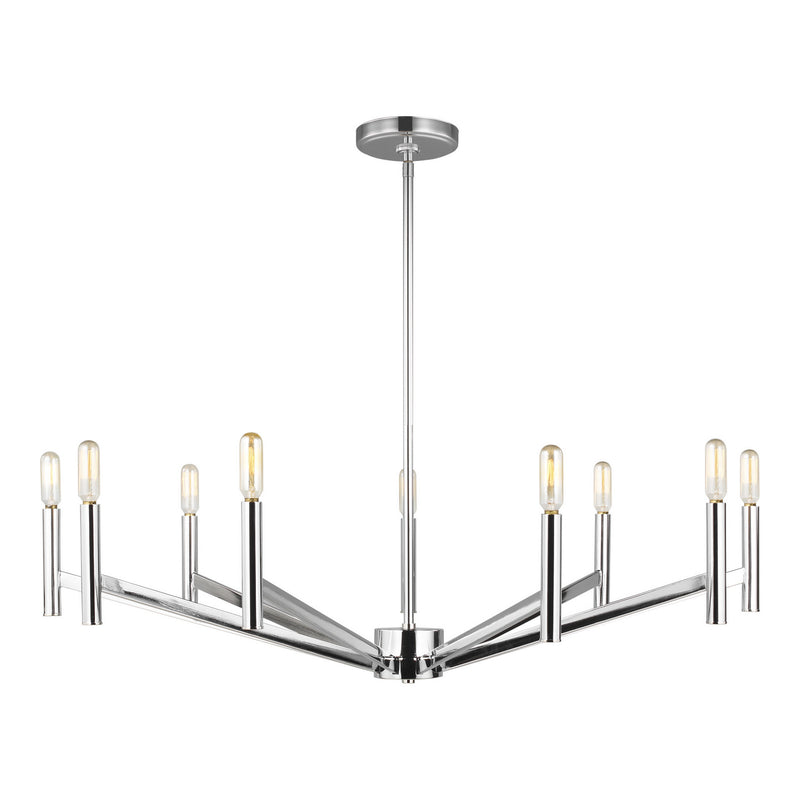 Visual Comfort Studio 3124309EN-05 Nine Light Chandelier, Chrome
