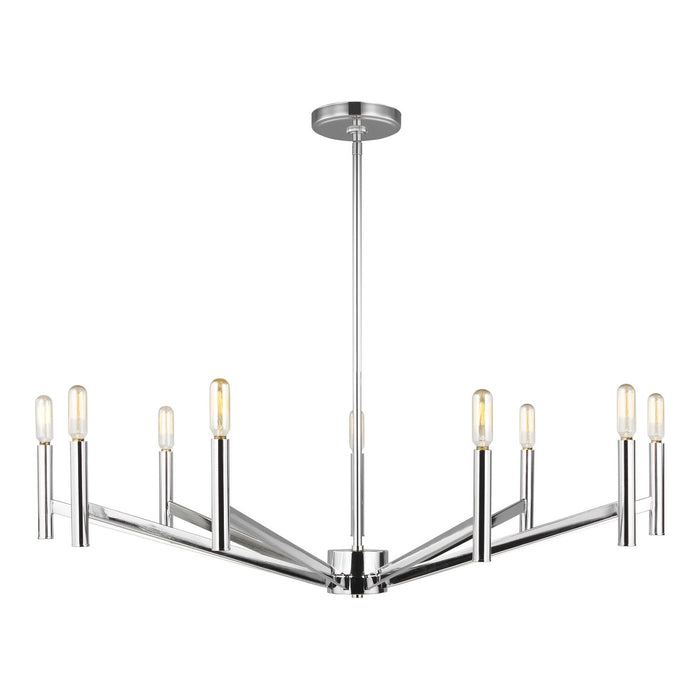 Visual Comfort Studio 3124309EN-05 Nine Light Chandelier, Chrome