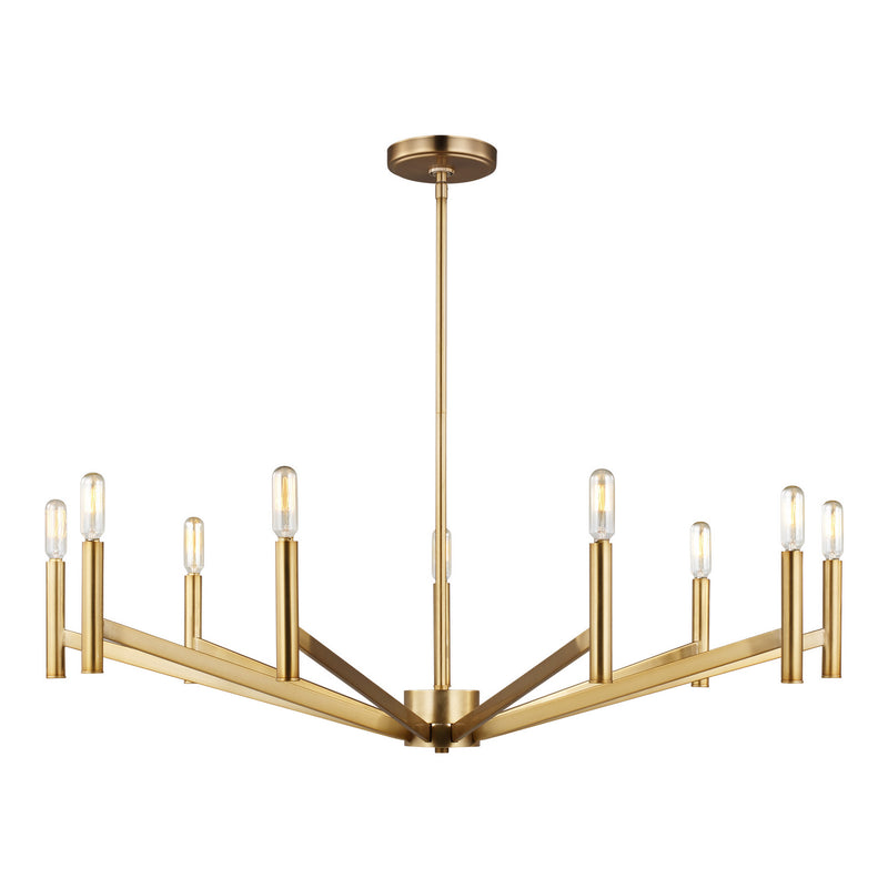 Visual Comfort Studio 3124309EN-848 Nine Light Chandelier, Satin Brass