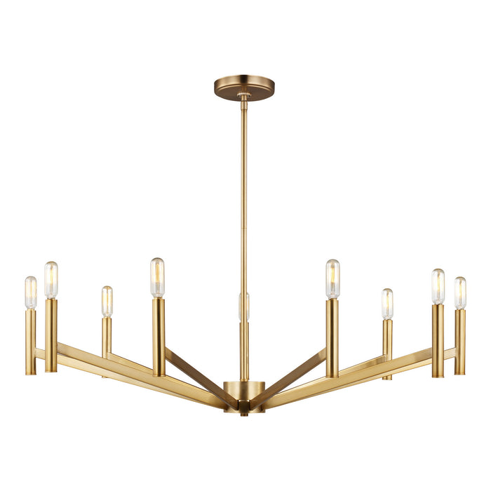 Visual Comfort Studio 3124309EN-848 Nine Light Chandelier, Satin Brass