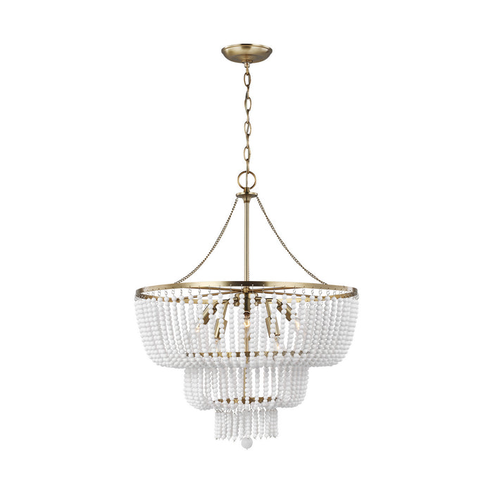 Visual Comfort Studio 3180706EN-848 Six Light Chandelier, Satin Brass