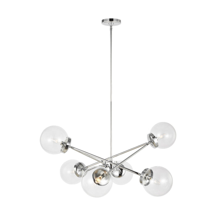 Visual Comfort Studio 3182706EN-05 Six Light Chandelier, Chrome