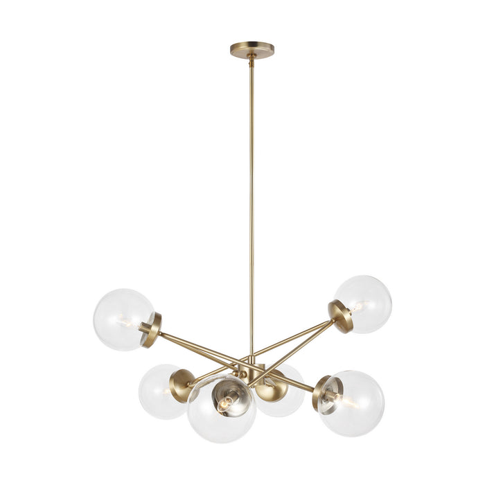 Visual Comfort Studio 3182706EN-848 Six Light Chandelier, Satin Brass